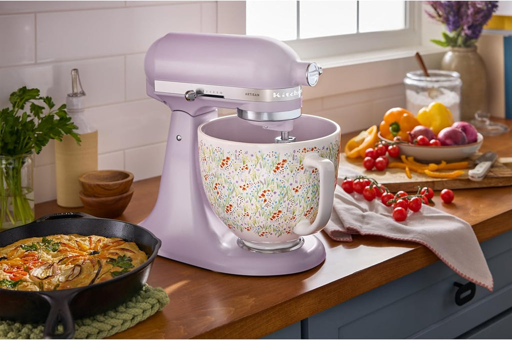 KitchenAid 5 Quart Ceramic Bowl, compatible 4.5 or 5Q Tilt-Head Stand Mixer, KSM2CB5WF, Wildflower