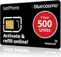 BlueCosmo IsatPhone 500 Unit Global Prepaid Satellite Phone Service SIM Card - 1 Year Expiry - No Activation Fees - Voice & SMS Text Messaging