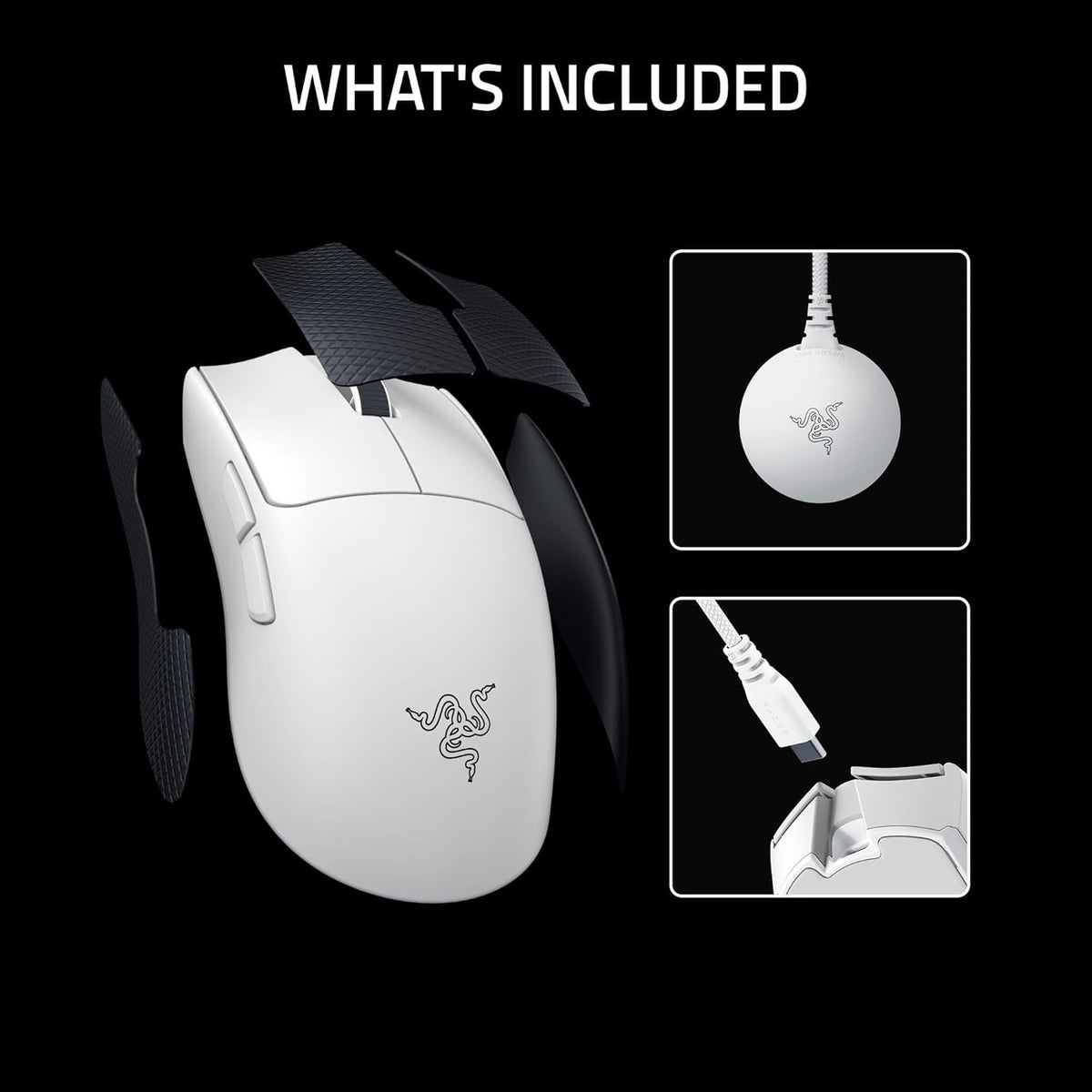 Razer Viper V4 Pro Wireless Esports Gaming Mouse – 50g Ultra Lightweight, Fast & Precise, 50K DPI Optical Sensor, 8K Polling, Gen-4 Optical Switches, Scroll Wheel, USB-C Charging, for PC & Mac – White