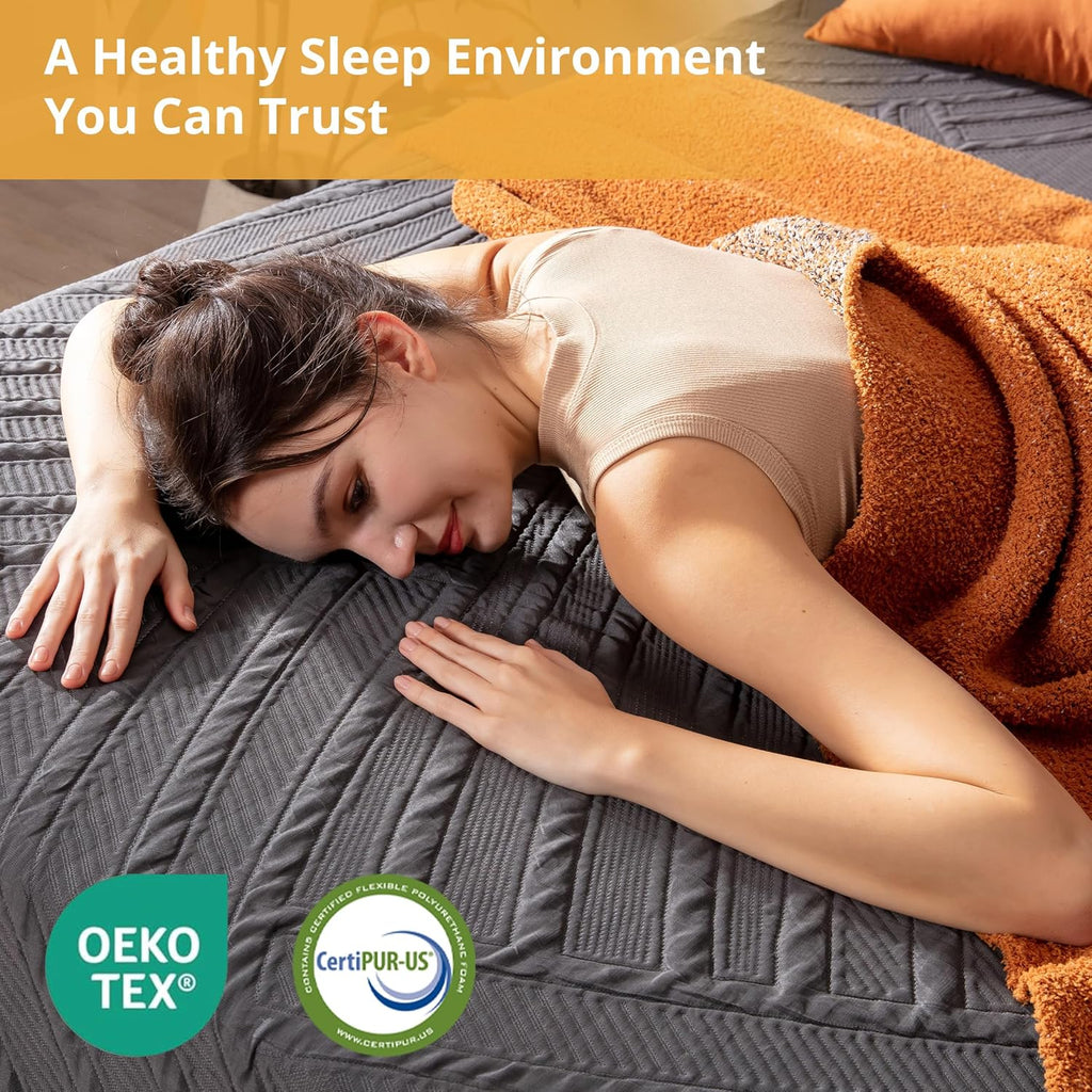 Dyonery Twin XL 12 Inch Cooling Copper Gel Memory Foam Mattress - Fiberglass Free, Back Pain Relief, Foam Made in USA, Firm