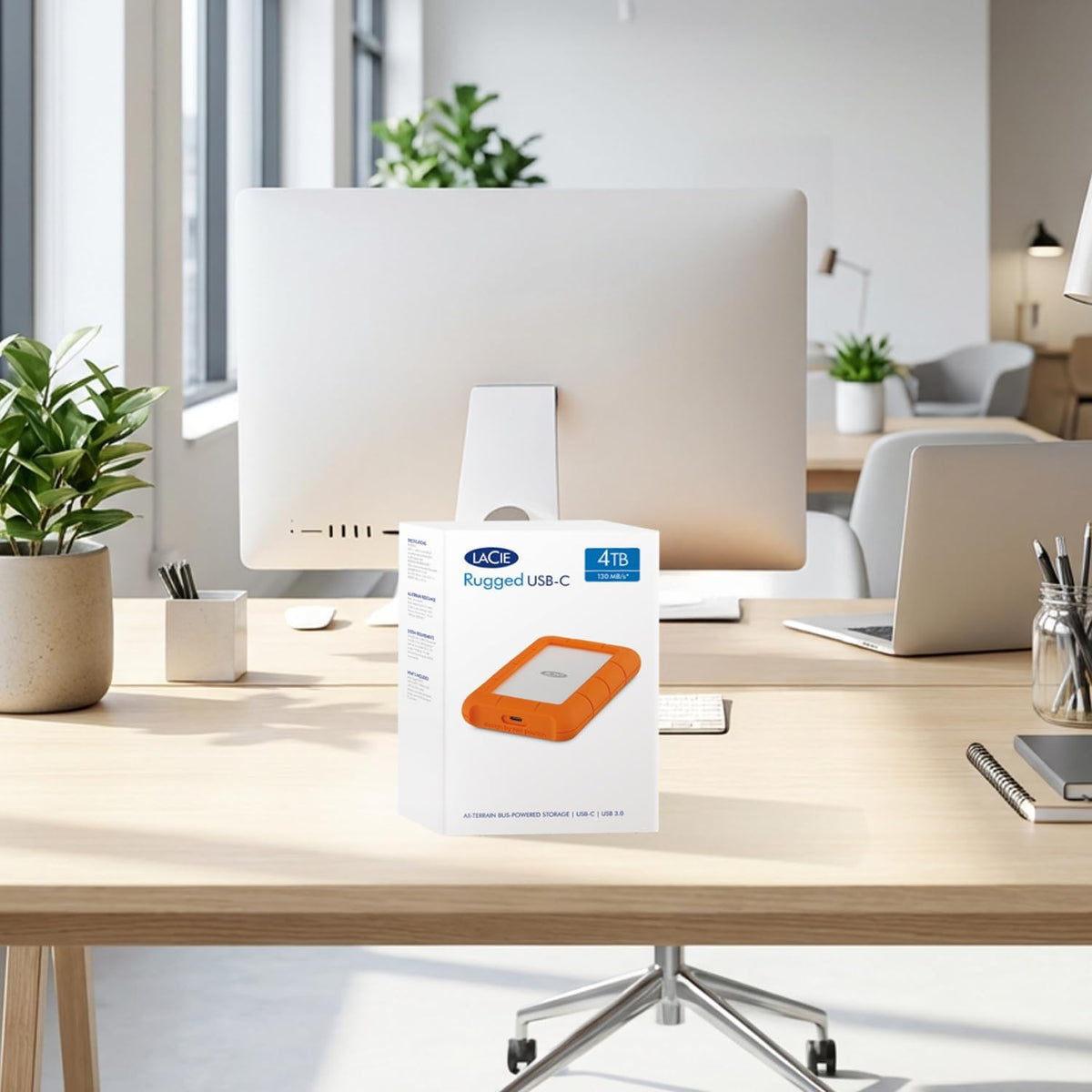 LaCie Rugged 5TB Portable External HDD - USB 3.0/2.0 Compatible, Shock/Dust/Rain Resistant for Mac & PC, Orange, Grey