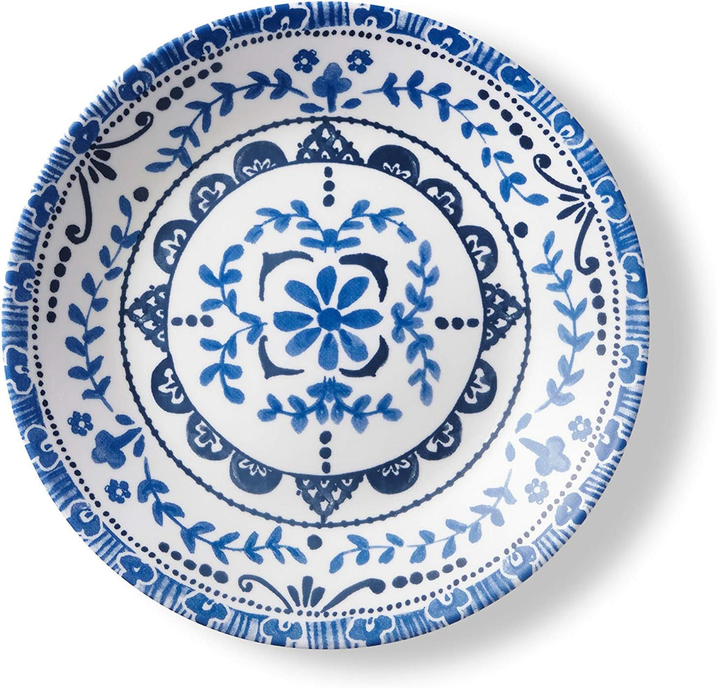 Corelle Vitrelle 18-Piece Service for 6 Dinnerware Set, Triple Layer Glass and Chip Resistant, Lightweight Round Plates and Bowls Set, Portofino