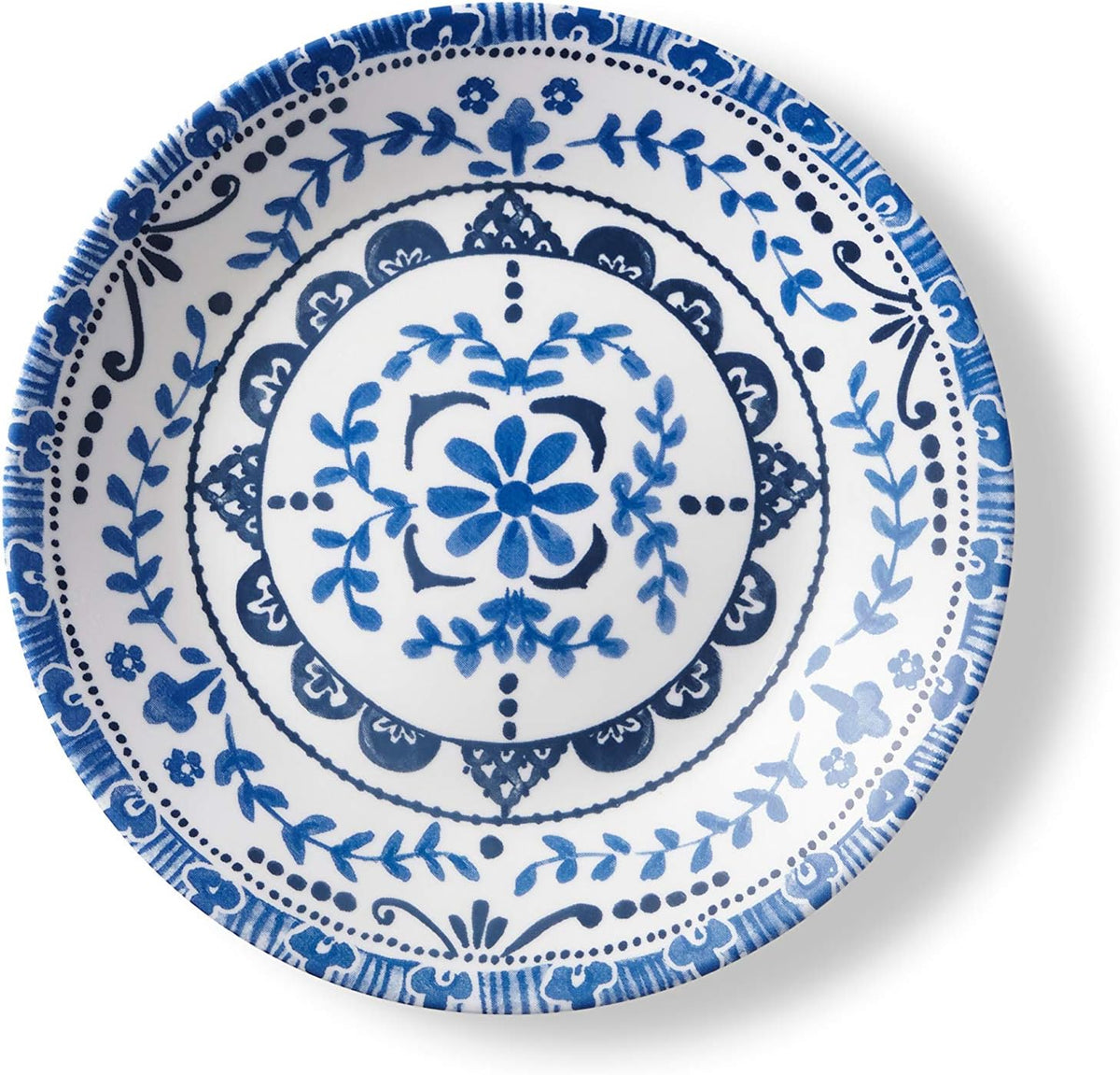 Corelle Vitrelle 18-Piece Service for 6 Dinnerware Set, Triple Layer Glass and Chip Resistant, Lightweight Round Plates and Bowls Set, Portofino