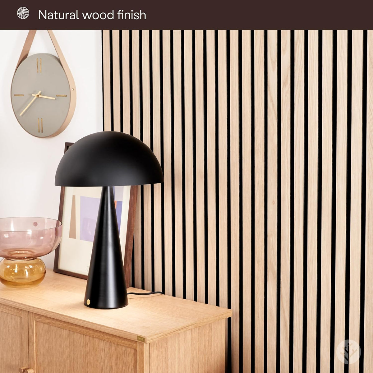 WVH Slatpanel Oak Natural Core– Acoustic 3D Textured Wood Panels for Walls & Ceilings | Decorative Panels for Homes, Offices & Studios | 2 x-94.49” x 12.6” | Real wood veneer, MDF, Felt
