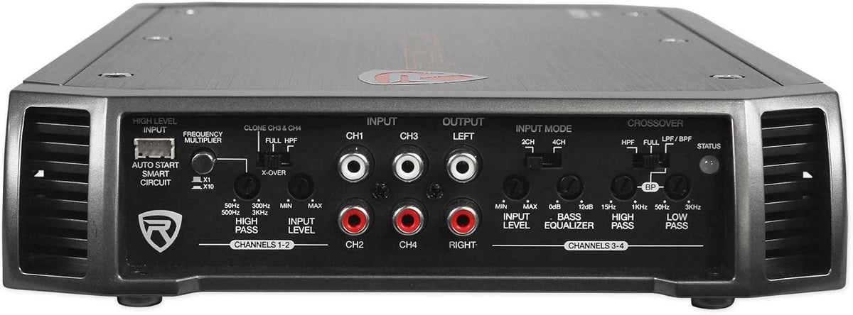 Rockville RV68.2C Bundle: (4) 6x8 / 5x7 Component Car Speakers 1800W Peak/340W RMS, RXA-F1 4-Channel Amplifier, RWK42 4 Gauge Amp Wiring Kit with RCA Cables, for Car Audio Systems, 6-Items