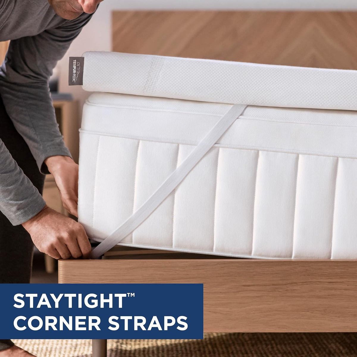 TEMPUR-Adapt (Supreme) 3" Memory Foam Mattress Topper, Queen,White