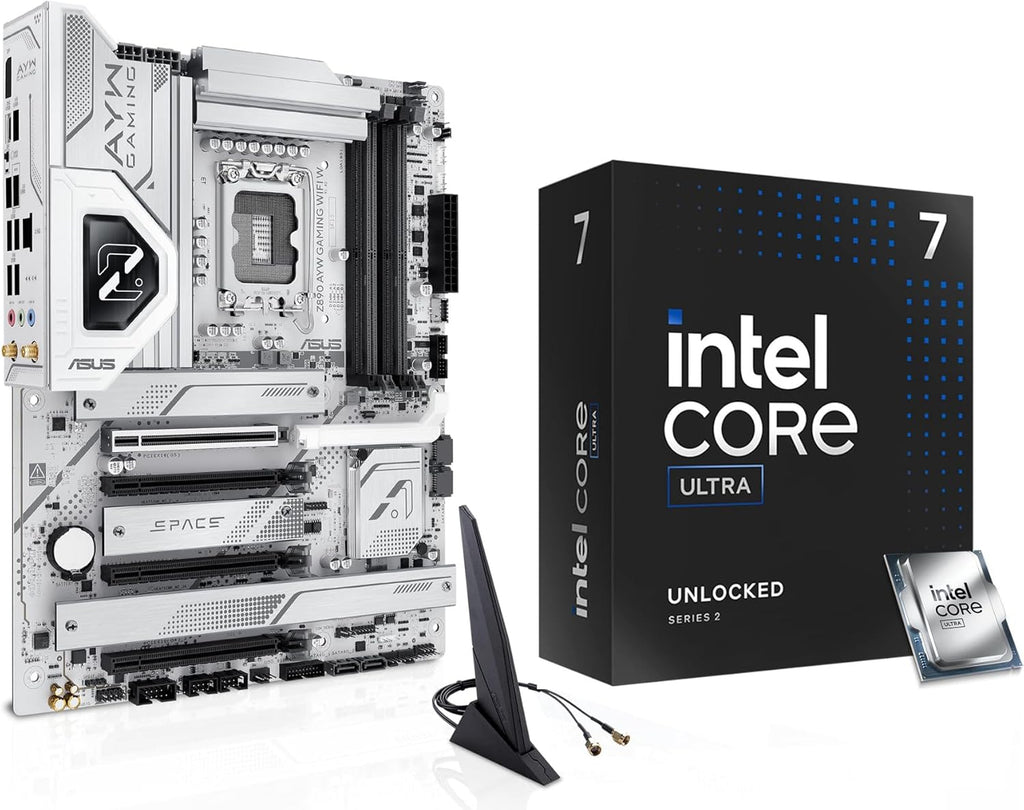 MICRO CENTER CPU Motherbard Combo -Ultra7 265K 20-Cores Unlocked Gaming Desktop Processor with Asus Z890 AYW Gaming WiFi W LGA 1851 ATX Motherboard