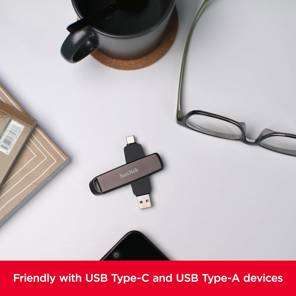 SANDISK 2TB Extreme PRO Dual Drive- Up to 1,000MB/s, USB Type-C, and USB Type-A, High-Performance Flash Drive - SDDDE1-2T00-G46