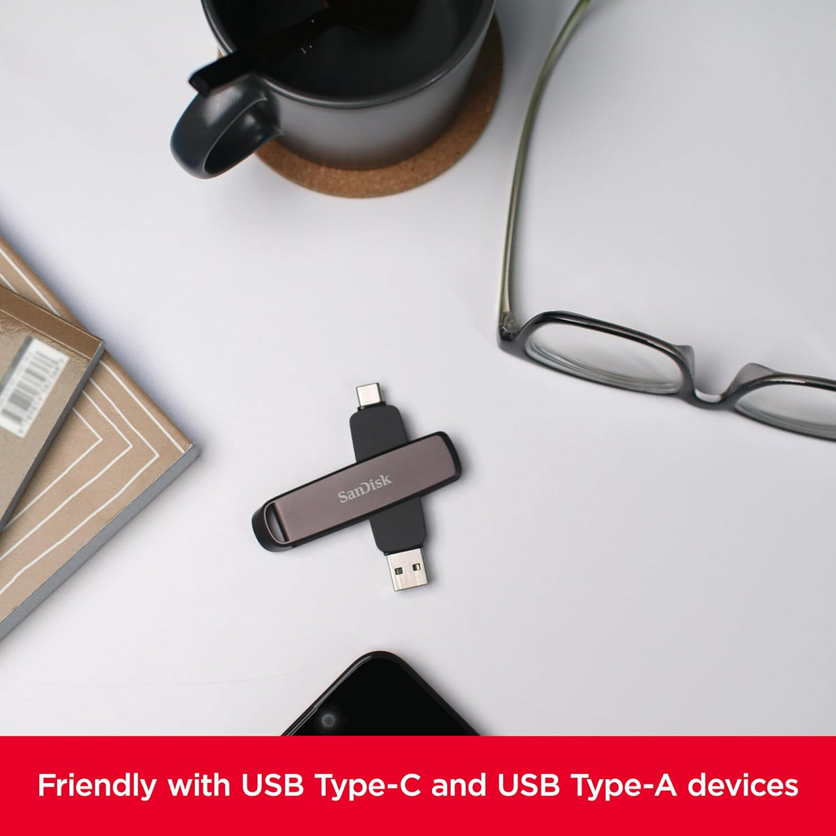 SANDISK 2TB Extreme PRO Dual Drive- Up to 1,000MB/s, USB Type-C, and USB Type-A, High-Performance Flash Drive - SDDDE1-2T00-G46