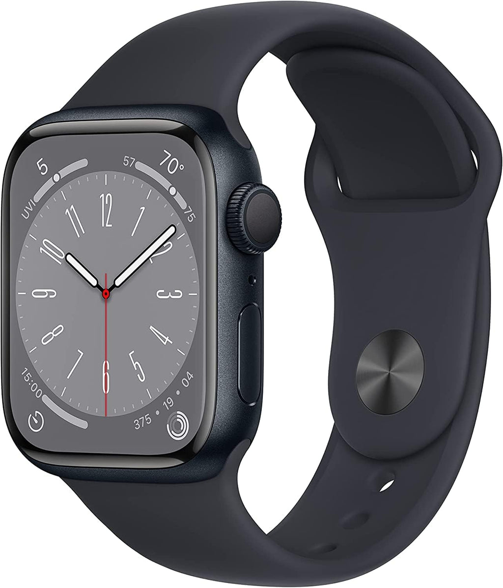 Apple Watch Series 8 GPS, 41mm - Midnight Aluminum Case with Midnight Sport Band, S/M (Renewed)