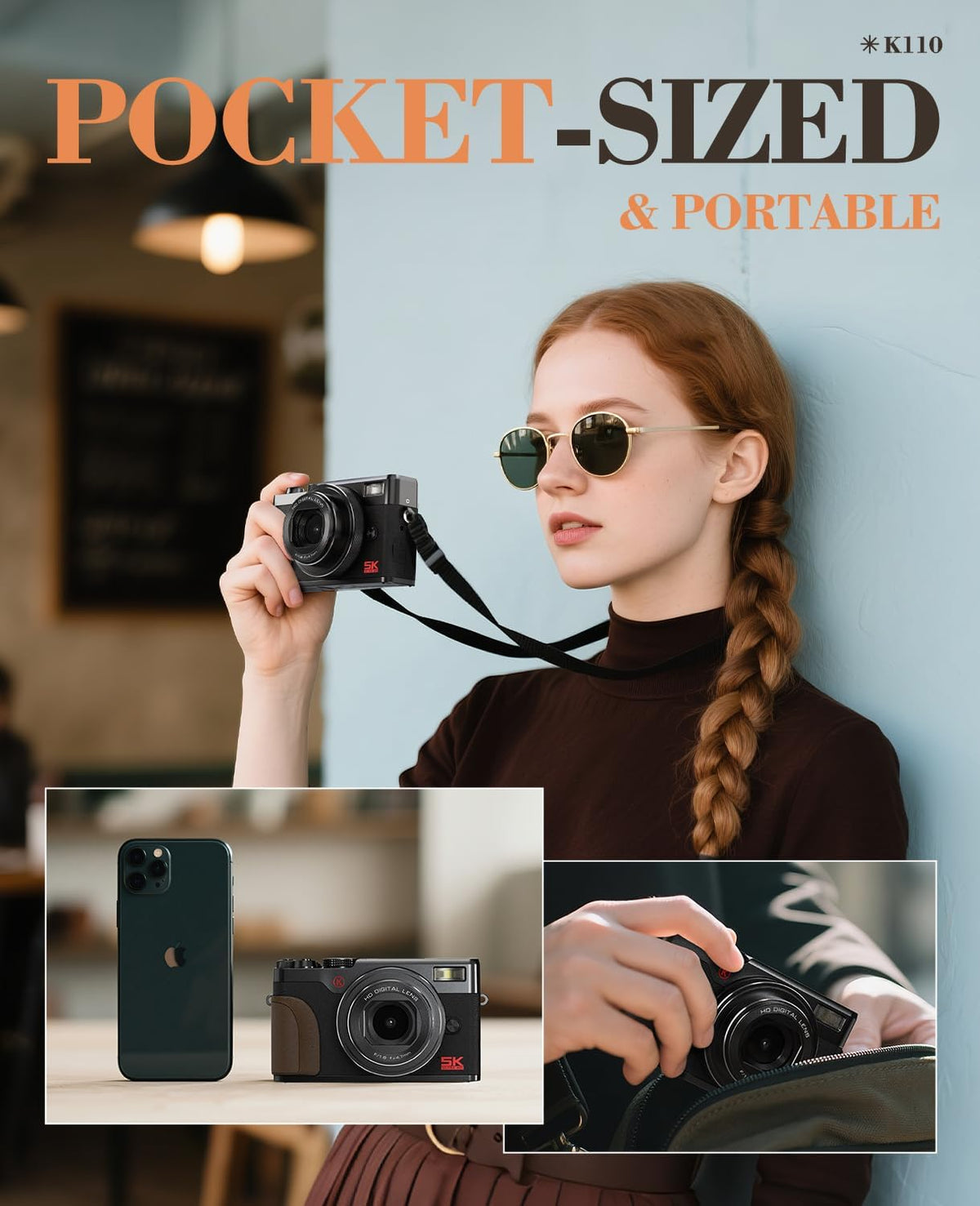64MP Digital Cameras for Photography 5K - 18X Zoom Autofocus, 3” 180° Screen Flips, Anti-Shake, 32GB Card & 2 Batteries, Vlogging Camera for Travel YouTube NBDDIGITAL (Black)