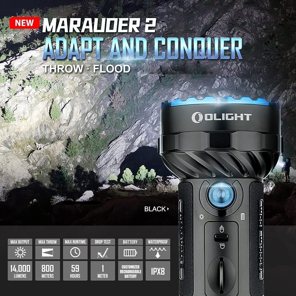 OLIGHT Gober 2 Safety Light Bundle with Marauder 2 Rechargeable Handheld Flashlight