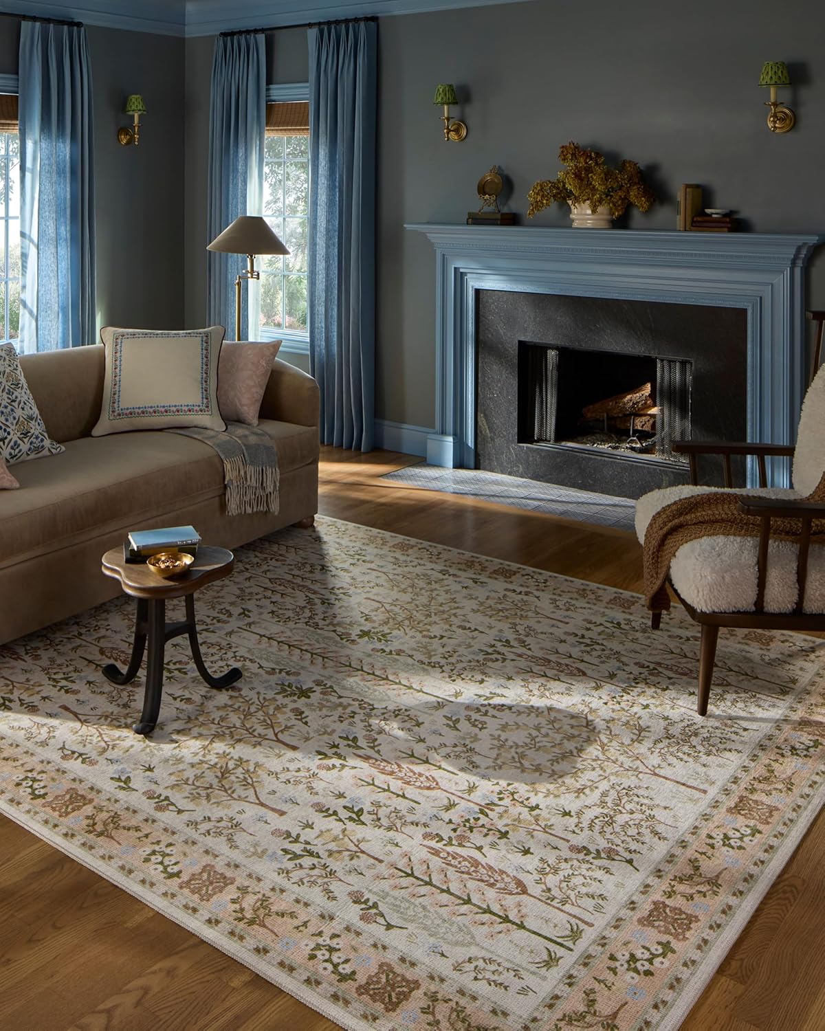 Loloi Rifle Paper Co. Canopy Collection CNP-01 Cream 6'-0" x 9'-0" Area Rug