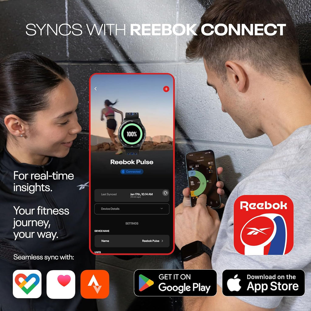 Reebok Pulse Smartwatch - GPS Fitness Tracker with Heart Rate Monitor, 10-Day Battery Life, IP68 Water Resistant Smart Fitness Watch for Men & Women, Compatible with iPhone & Android - Victory Gold