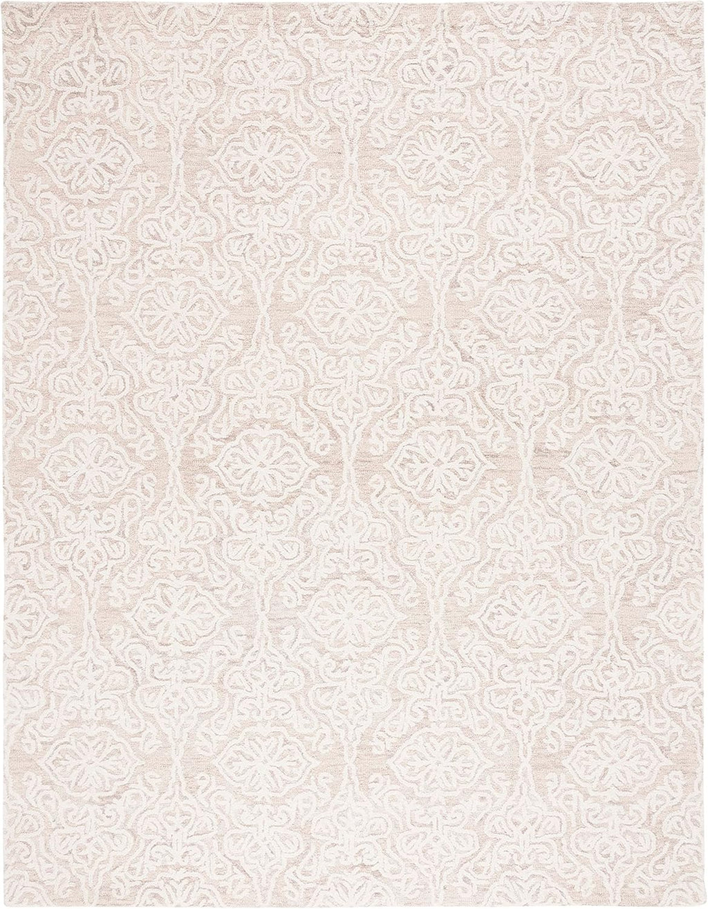SAFAVIEH Blossom Collection Area Rug - 9' x 12', Beige & Ivory, Handmade Wool, Ideal for High Traffic Areas in Living Room, Bedroom (BLM112B)