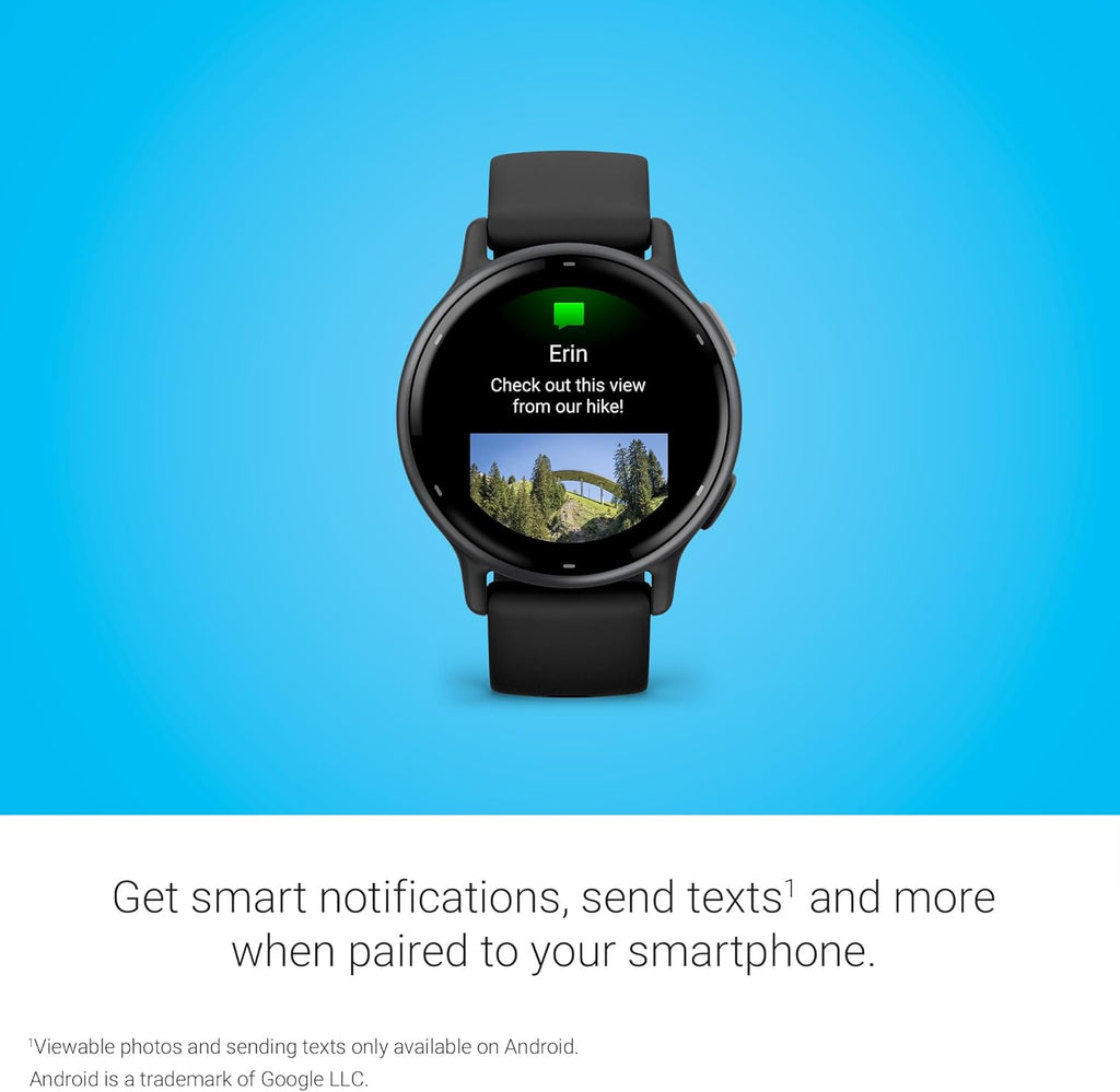Garmin Vívoactive 5, Health and Fitness GPS Smartwatch, AMOLED Display, Up to 11 Days of Battery, Slate Aluminum Bezel with Black Case and Silicone Band