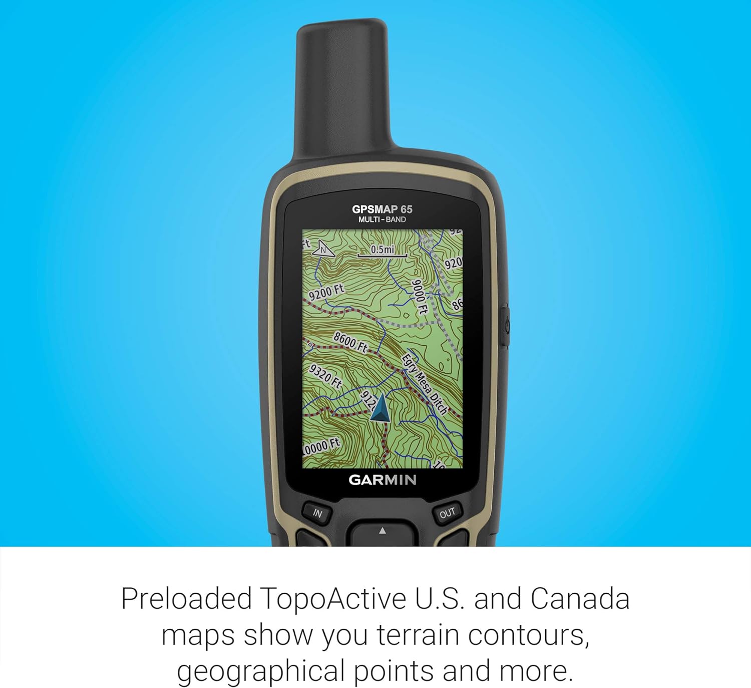 Garmin GPSMAP 65, Button-Operated Handheld with Expanded Satellite Support and Multi-Band Technology, 2.6" Color Display, 010-02451-00