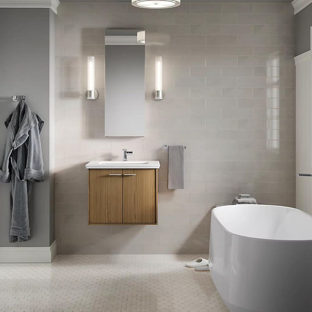 Kohler 81147-DA1 Maxstow Frameless Surface-Mount Bathroom Medicine Cabinet with Mirror, 15 in. W x 40 in. H, Dark Anodized Aluminum