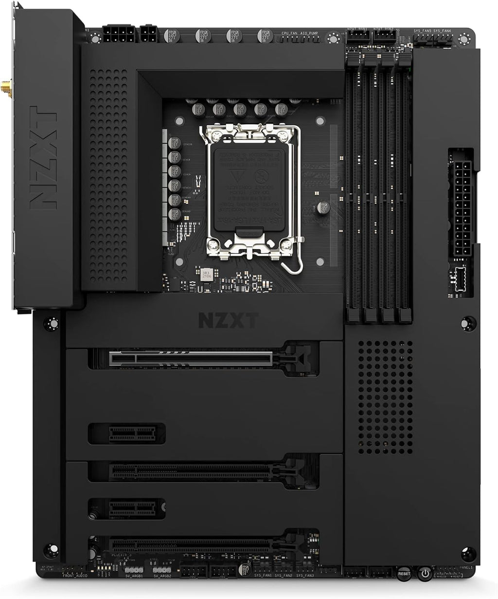 NZXT N7 Z790 Motherboard - N7-Z79XT-B1 - Intel Z790 chipset (Supports 12th &13th Gen CPUs) - ATX Gaming Motherboard - Integrated I/O Shield - WiFi 6E connectivity - Bluetooth - Black (Renewed)