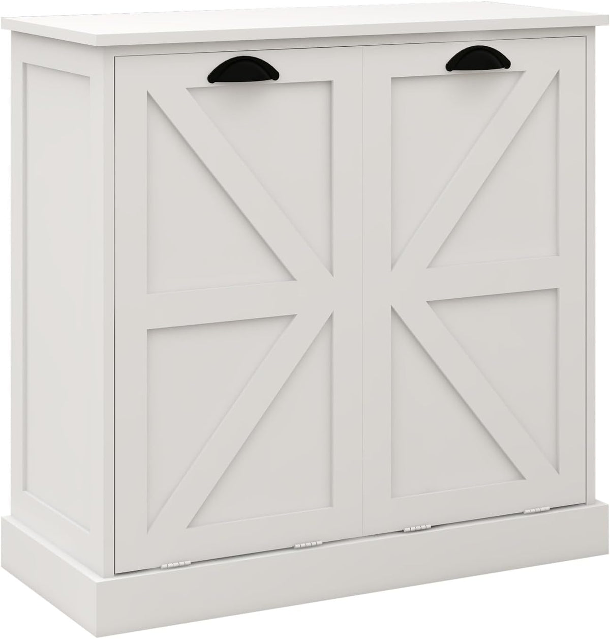Modern Contemporary Laundry Sorter Cabinet, Two-Compartment Tilt-Out, for Bathroom Living Room Hallway