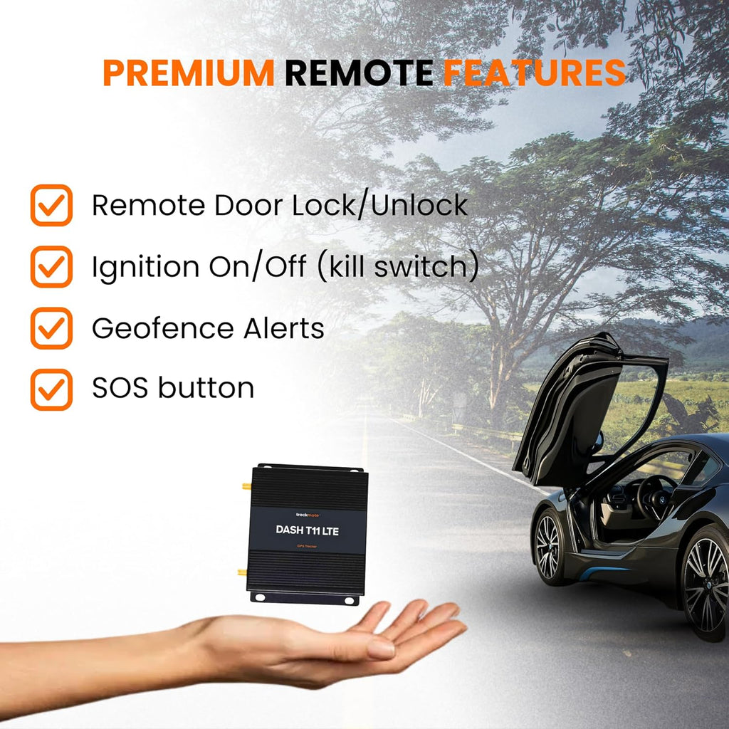 Dash T11 GPS Tracker for Vehicles, Real Time Tracking, Theft Prevention, Door Lock/Unlock, No Contract, Fleets Cars Trucks, US Support, Advanced Reports Easy Set Up & Easy to Use