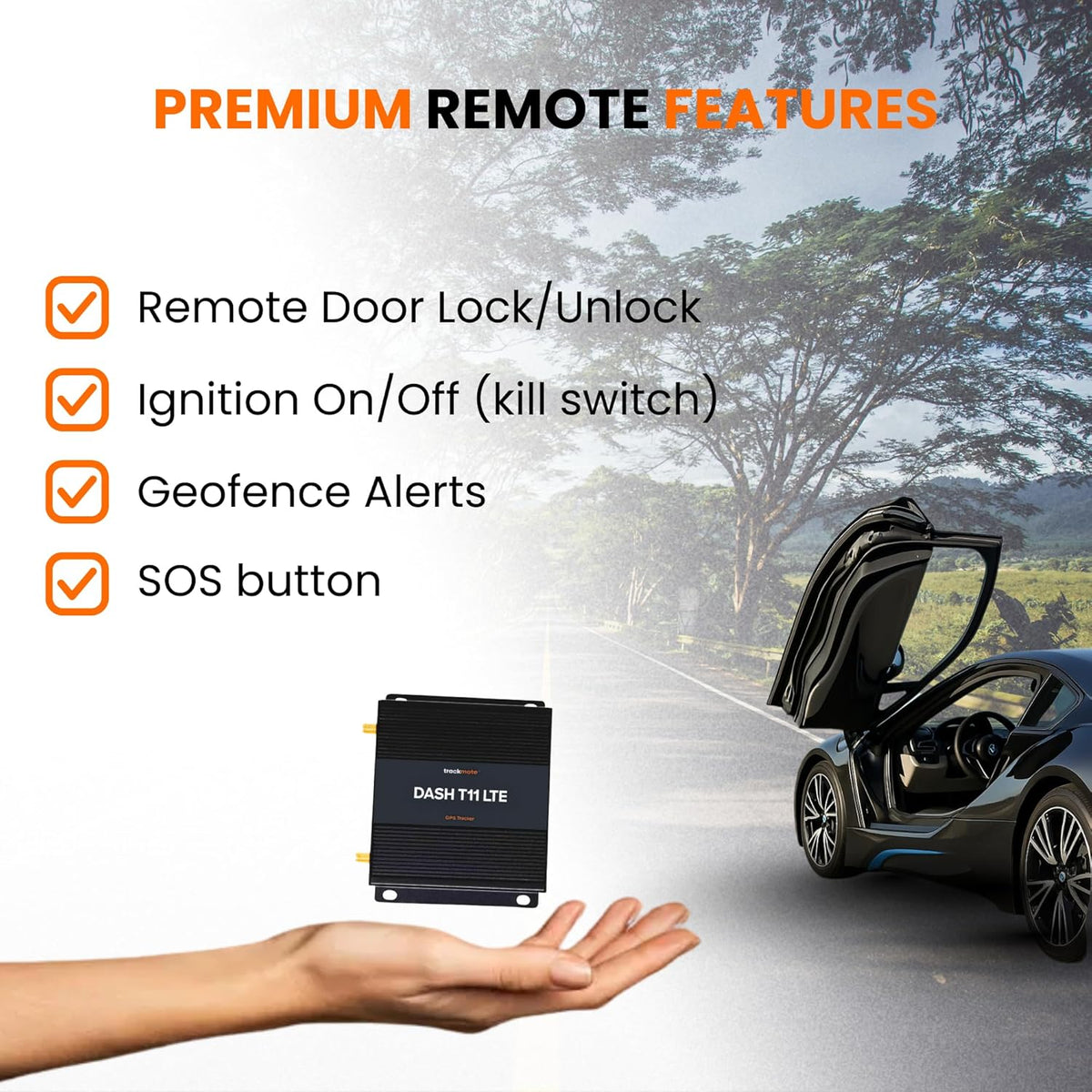 Dash T11 GPS Tracker for Vehicles, Real Time Tracking, Theft Prevention, Door Lock/Unlock, No Contract, Fleets Cars Trucks, US Support, Advanced Reports Easy Set Up & Easy to Use