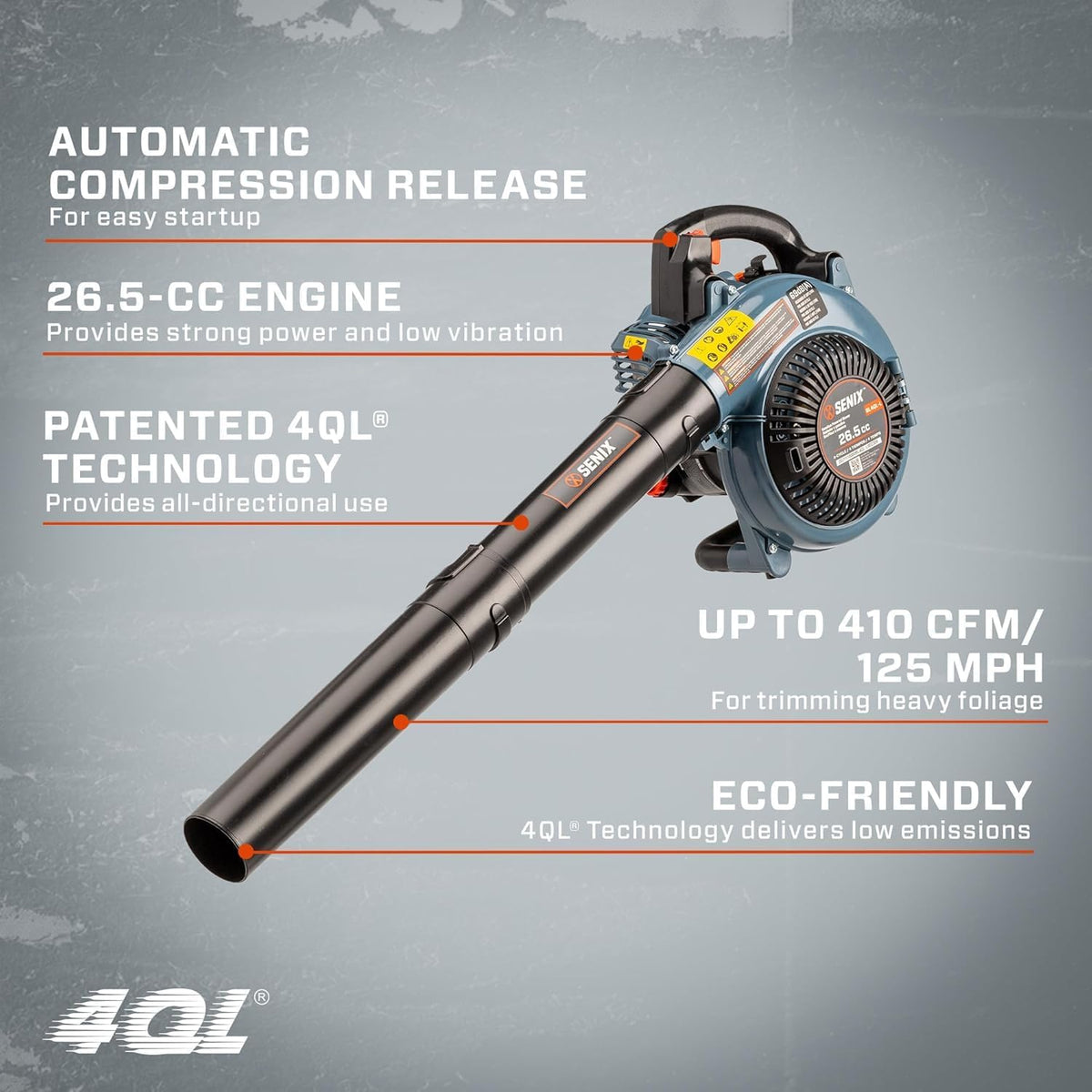 SENIX 22" Self-Propelled Gas Lawn Mower (170cc) +17-Inch 26.5 cc Gas Weed Wacker + 26.5cc Gas Leaf Blower Yard Tool Kit