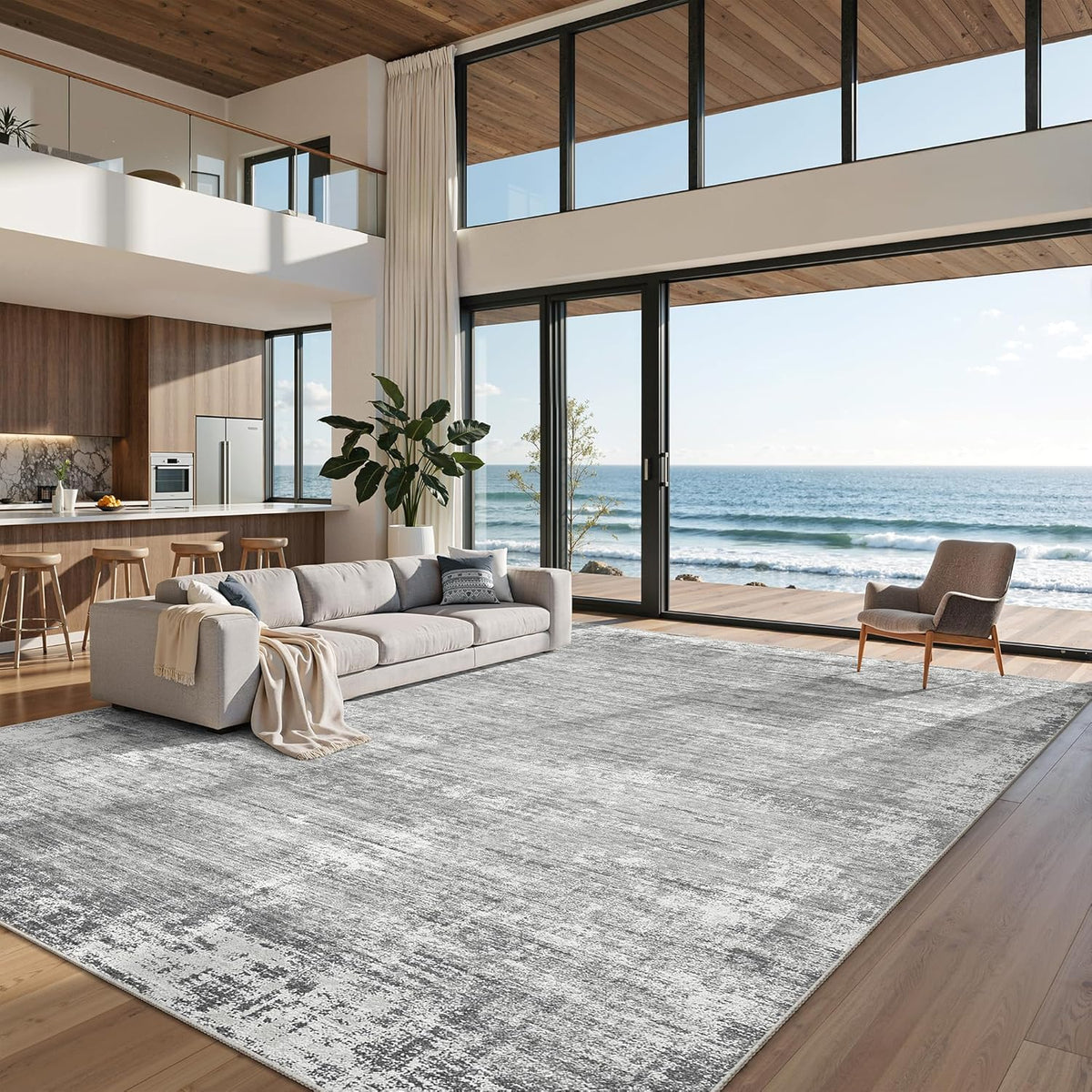 zesthome 9x12 Area Rugs for Living Room, Non-Slip Backing Washable Rug, Modern Abstract Area Rug, Stain Resistant Rugs for Bedroom, Ultra-Thin Large Area Rugs, Area Rug 9x12