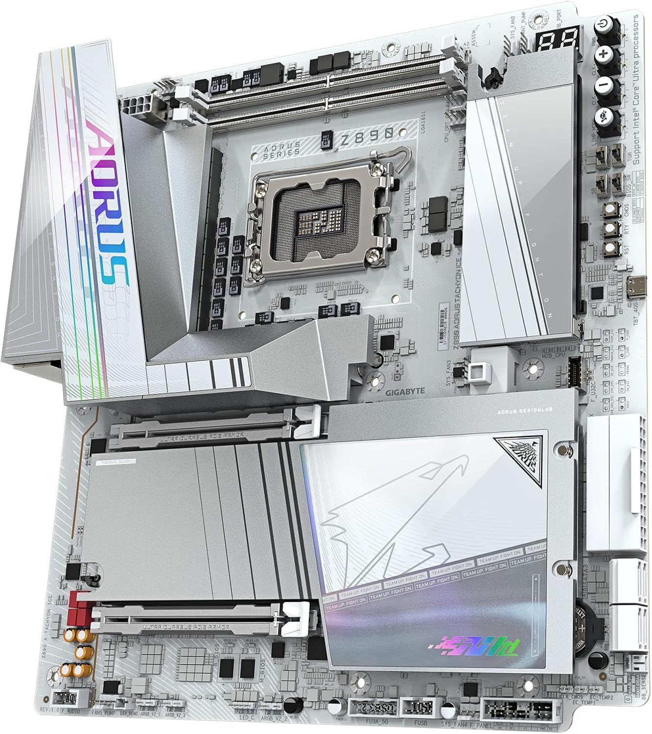 GIGABYTE Z890 AORUS Tachyon ICE Intel Core Ultra (Series 2) LGA 1851 Motherboard, E-ATX, DDR5, 4X M.2, PCIe 5.0, Thunderbolt 4, WIFI7, 5GbE LAN, D5 Bionic Corsa