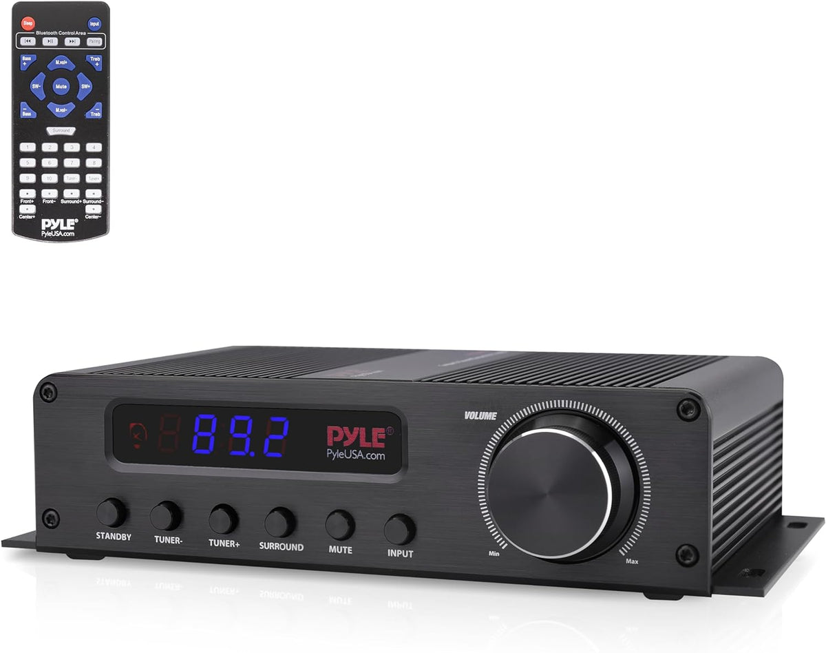 Pyle 100W 5 Channel Audio Amplifier - Wireless Bluetooth Home Theater Power Stereo Receiver with Surround Sound w/HDMI, AUX, FM Antenna, Subwoofer Speaker Input, 12V Adapter - PFA540BT.6