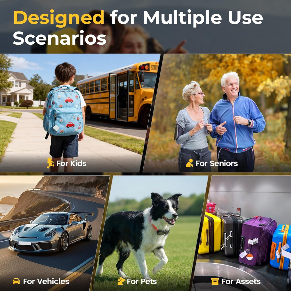 QuadTrack GPS Tracker for Vehicles, Car GPS Tracking Device with 6-Month Data Plan, Real-Time 4G LTE Vehicle Tracker, 3-Year Battery Life, Geo-Fence, Magnetic Mount, Fleet & Personal Use