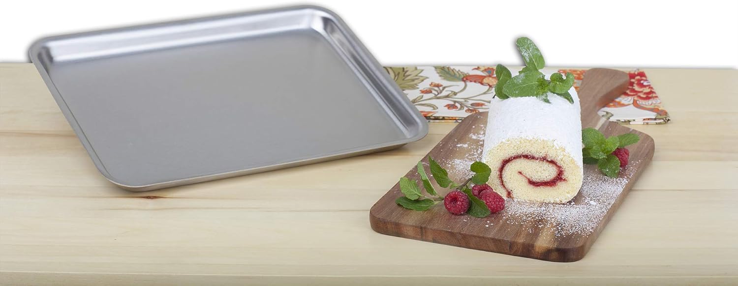 360 Stainless Steel Jelly Roll Pan, Handcrafted in the USA, 5 Ply, Surgical Grade Stainless Bakeware, Dishwasher Safe, Professional Grade, Use as Baking Pan, Roasting Pan (14"x10")