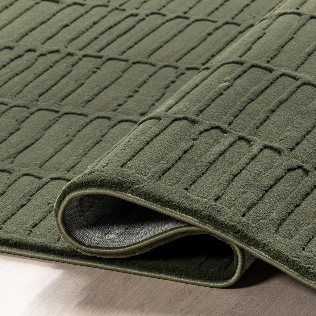 nuLOOM Kailani Green, 6'7" x 9', Geometric, Soft and Cozy, High Traffic, Stain Resistant, Easy Clean, Durable Washable Area Rug for Bedroom, Living Room, Dining Space, Den, Foyer, Entryway