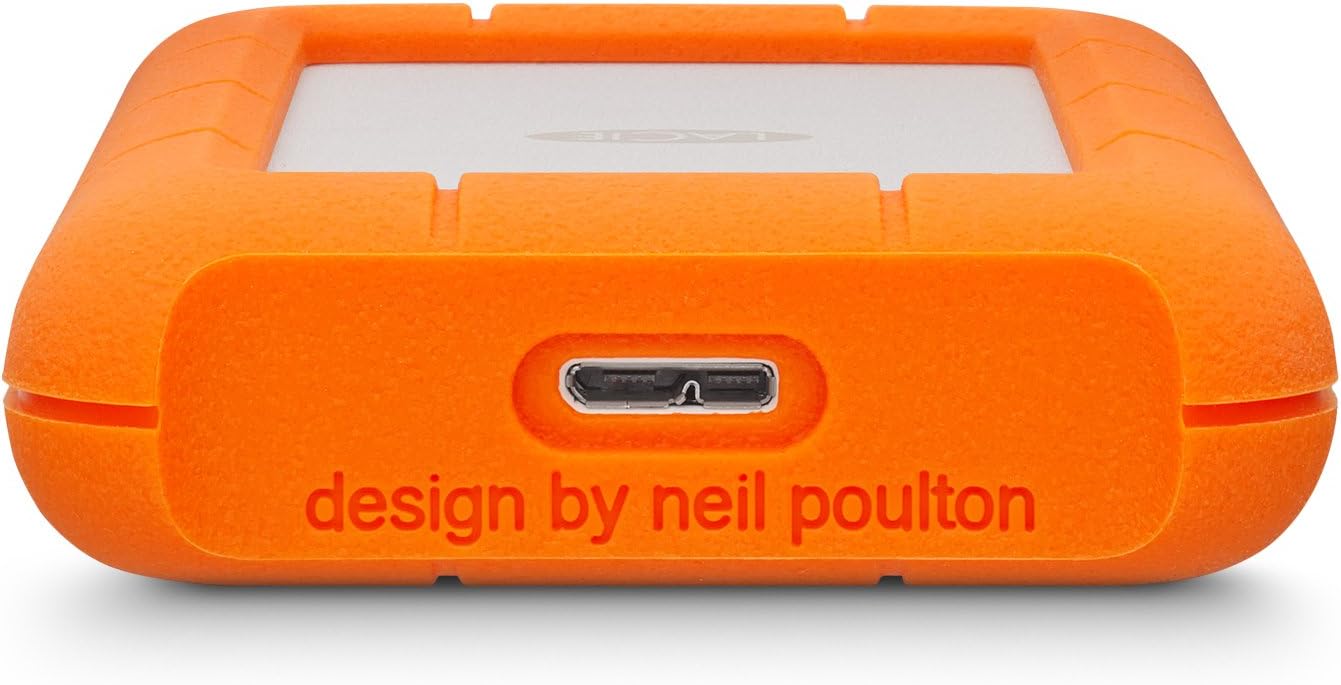 LaCie Rugged USB-C, 4TB, Portable External Hard Drive, Drop, Shock, Dust, Rain Resistant, for Mac & PC (STFR4000800)