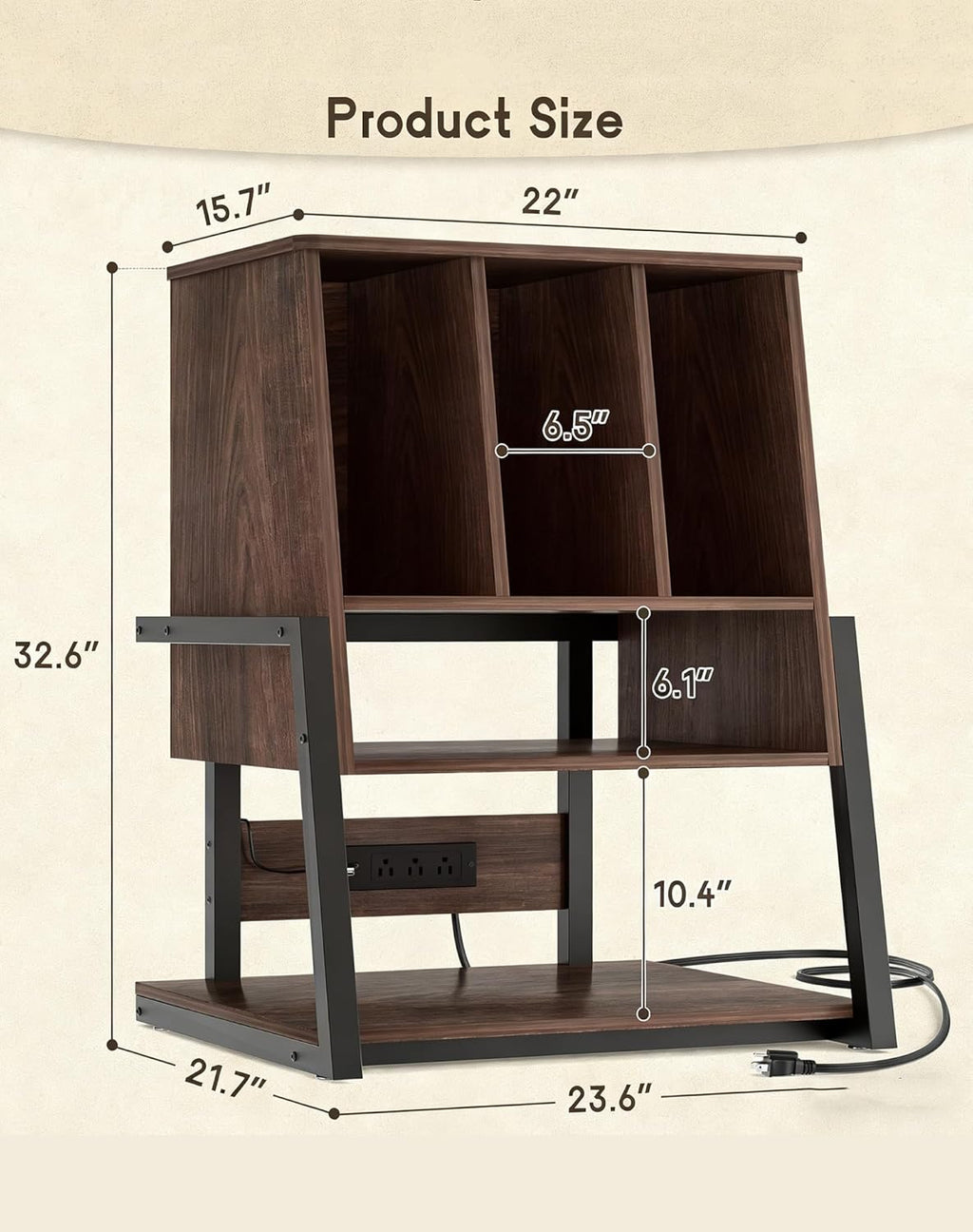 Homieasy Record Player Stand with Vinyl Storage Cabinet, 22" Record Player Table Up to 200 Albums, Large Wood Turntable Stand with Record Album Holder with Charging Station & LED Light, Espresso