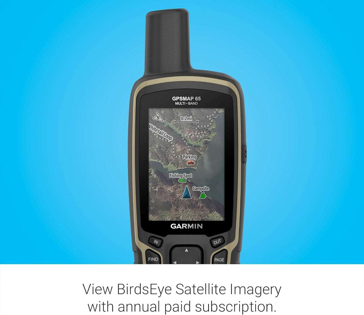 Garmin GPSMAP 65, Button-Operated Handheld with Expanded Satellite Support and Multi-Band Technology, 2.6" Color Display, 010-02451-00