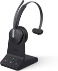 Yealink WH64 DECT & Bluetooth Wireless Mono Headset, 606ft Long Range Work Headphones, 3X Noise Cancelling Mic, 26H Calls, Office Single On Ear Headsets (Desk Phone,PC,Cellphone) for Teams Zoom UC