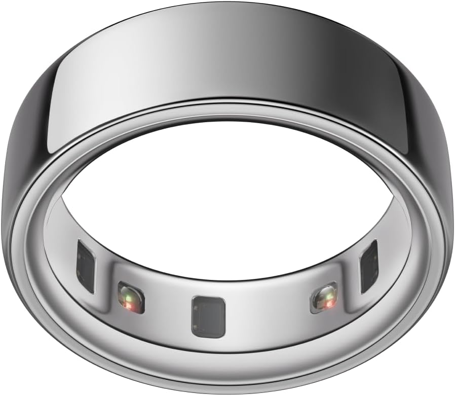 Oura Ring 4 - Silver - Size 8 - Sleep, Activity, Women's Health, AI Advisor, Up to 8 Days of Battery Life, Size Before You Buy, Android & iOS Compatible