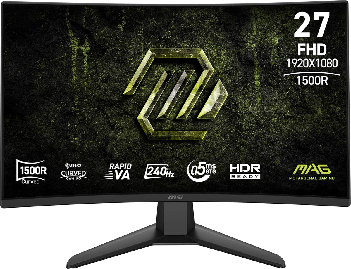 msi MAG 274CF X24 27-inch 1920 x 1080 (FHD) Gaming Monitor, 240Hz, FreeSync Premium, HDR Ready, HDMI, VGA Port, VESA Mountable, Tilt, 4-Side Slim Bezel, 0.5ms, Black