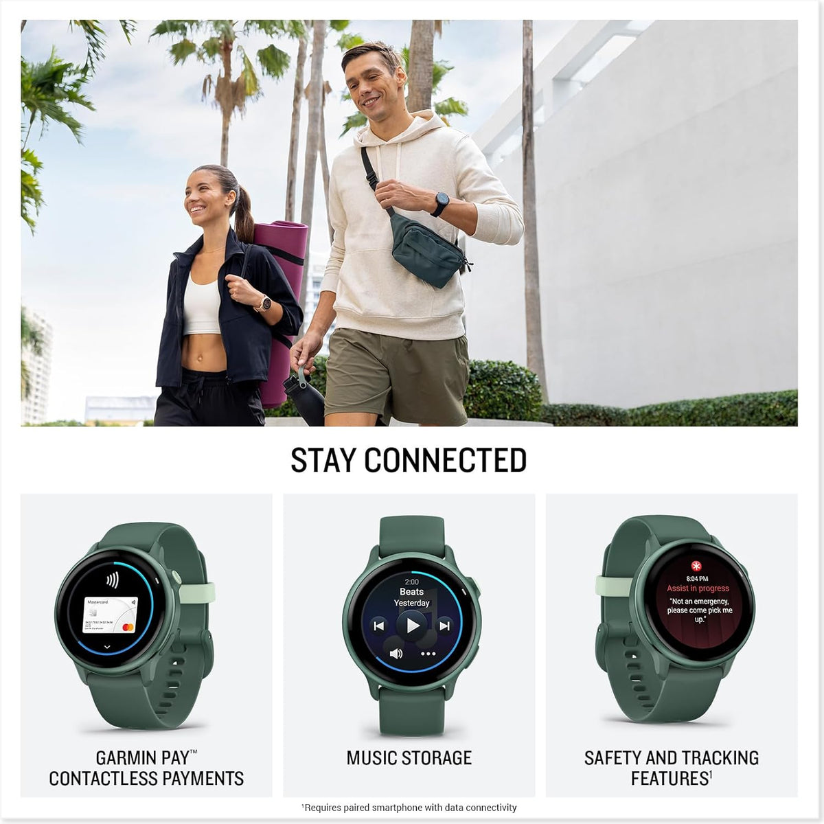 Garmin vívoactive® 6 Health and Fitness GPS Smartwatch - AMOLED Display, Up to 11 Days Battery, Metallic Jasper Green with Matching Band
