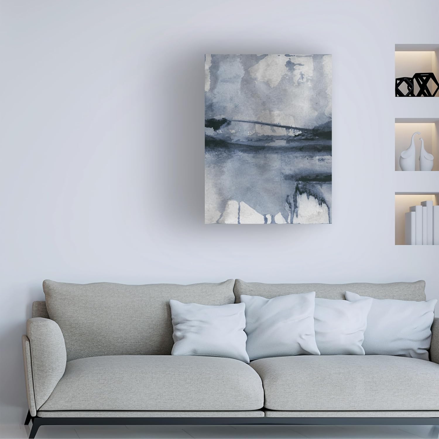 Trademark Fine Art Canvas Wall Art - Dan Hobday 'Blu 2' Wall Art for Living Room, Bedroom, or Office Décor