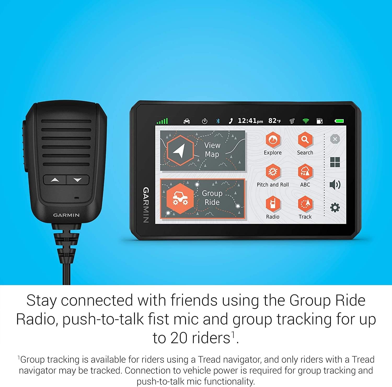Garmin Tread Powersport Offroad Navigator with Group Ride Radio and Power Pack Bundle
