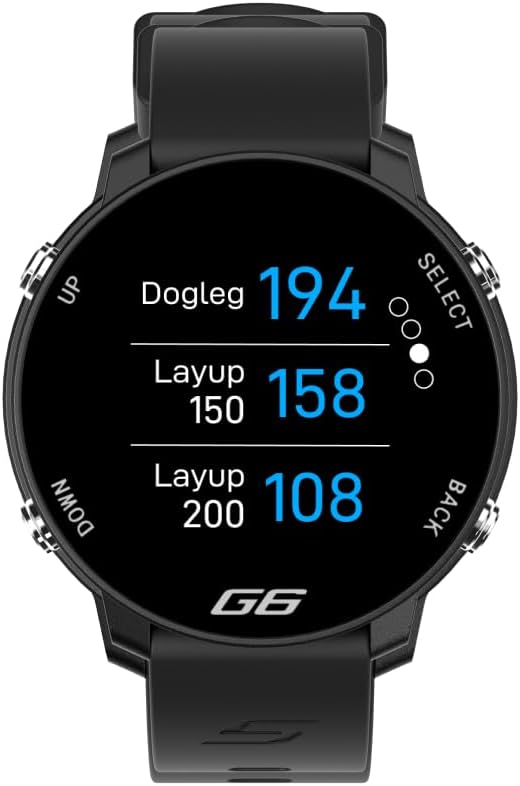 Shot Scope G6 GPS Watch, 38k+ Pre-Loaded Courses, Full Hole Maps, 2X Strap Sets (Black and Gray), Color Sceen, Unisex Golf Watch for Men and Women