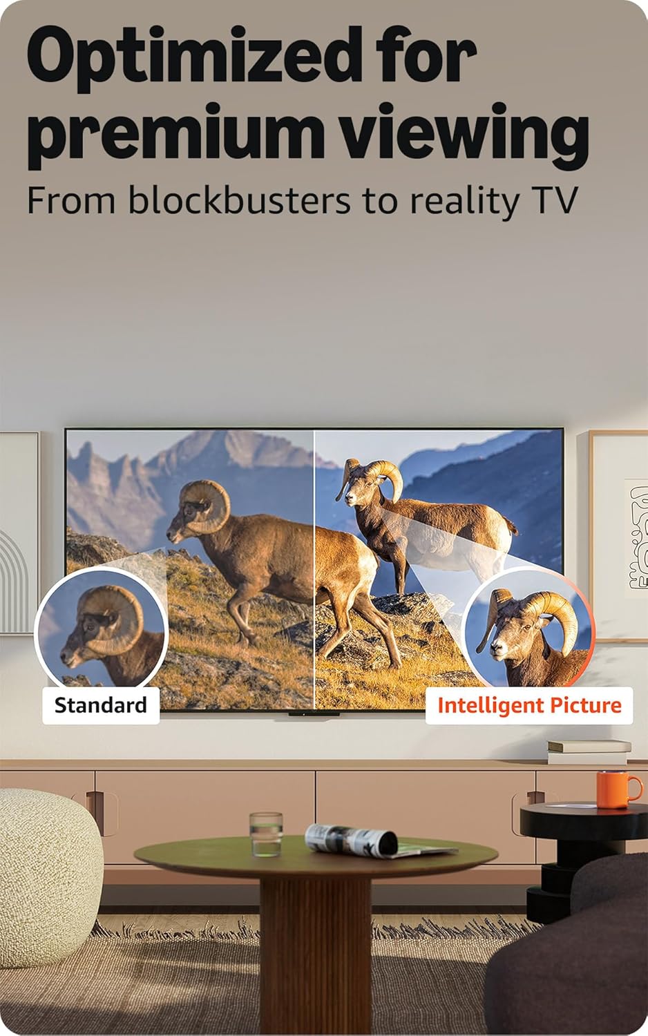 Amazon Ember 55" Mini-LED Series with Fire TV (newest model), QLED 4K UHD smart TV, Dolby Vision IQ, 144hz gaming mode, Ambient Experience, find shows faster with Alexa+