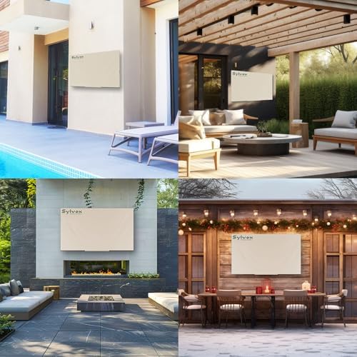 SYLVOX 43" Outdoor Smart TV with Cover, 4K Weatherproof TV for Patio & Backyard, 700-Nit Brightness, IP55 Waterproof, Partial Sun (Patio Series)