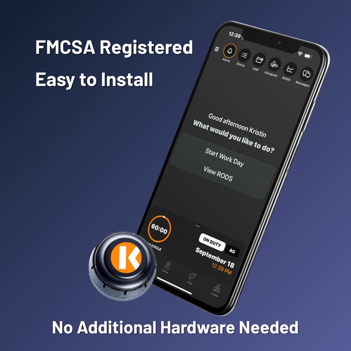 My20 ELD (Electronic Logging Device), Truck GPS Tracking, FMCSA Compliant, 9-pin J1939, 6-pin J1708, OBD-II Diagnostic Ports, Subscription Required