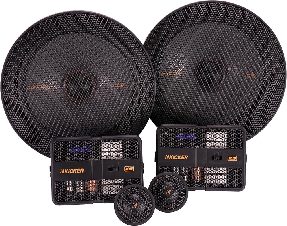 KICKER Speakers 6.75 inch for Jeep Wrangler 2007-2017 Upgrade Kit - Pair of KS Series with Adapters and Harness, Component 6 3/4 Car Audio Front Dash or Rear Overhead Speaker KSS670, 51KSS6704