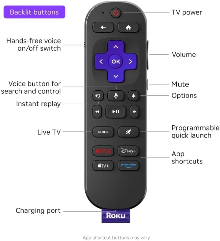 Roku Ultra Ultimate Streaming Player, 4K Streaming Device for TV, Dolby Vision & Atmos, HDR10+, Rechargeable Voice Remote Pro, Bluetooth & Wi-Fi 6, Backlit Buttons, with USB Extension Cord and HDMI