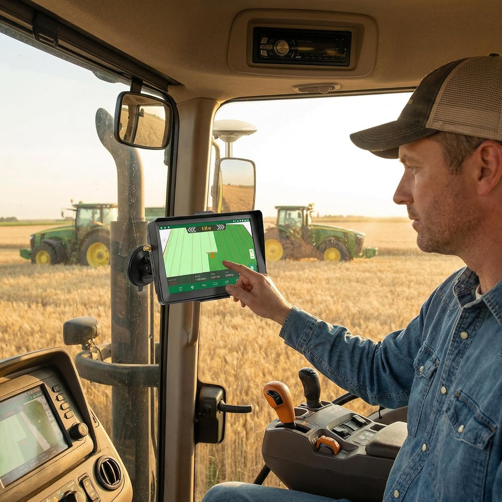 7-inch Tractor GPS Navigator for Agriculture, High-Accuracy GNSS Agricultural Navigator for Precision Farming – GPS Guidance System for Spraying, Plowing, and Sowing with Automatic Positioning