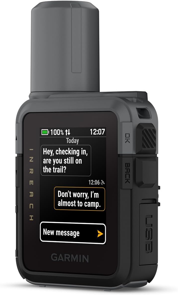 Garmin inReach® Mini 3, Rugged Compact Global Satellite Communicator with Color Touchscreen, Two-Way Texting, Emergency SOS Messaging & Long Battery Life Up to 350 Hours with 10-min inReach® Tracking